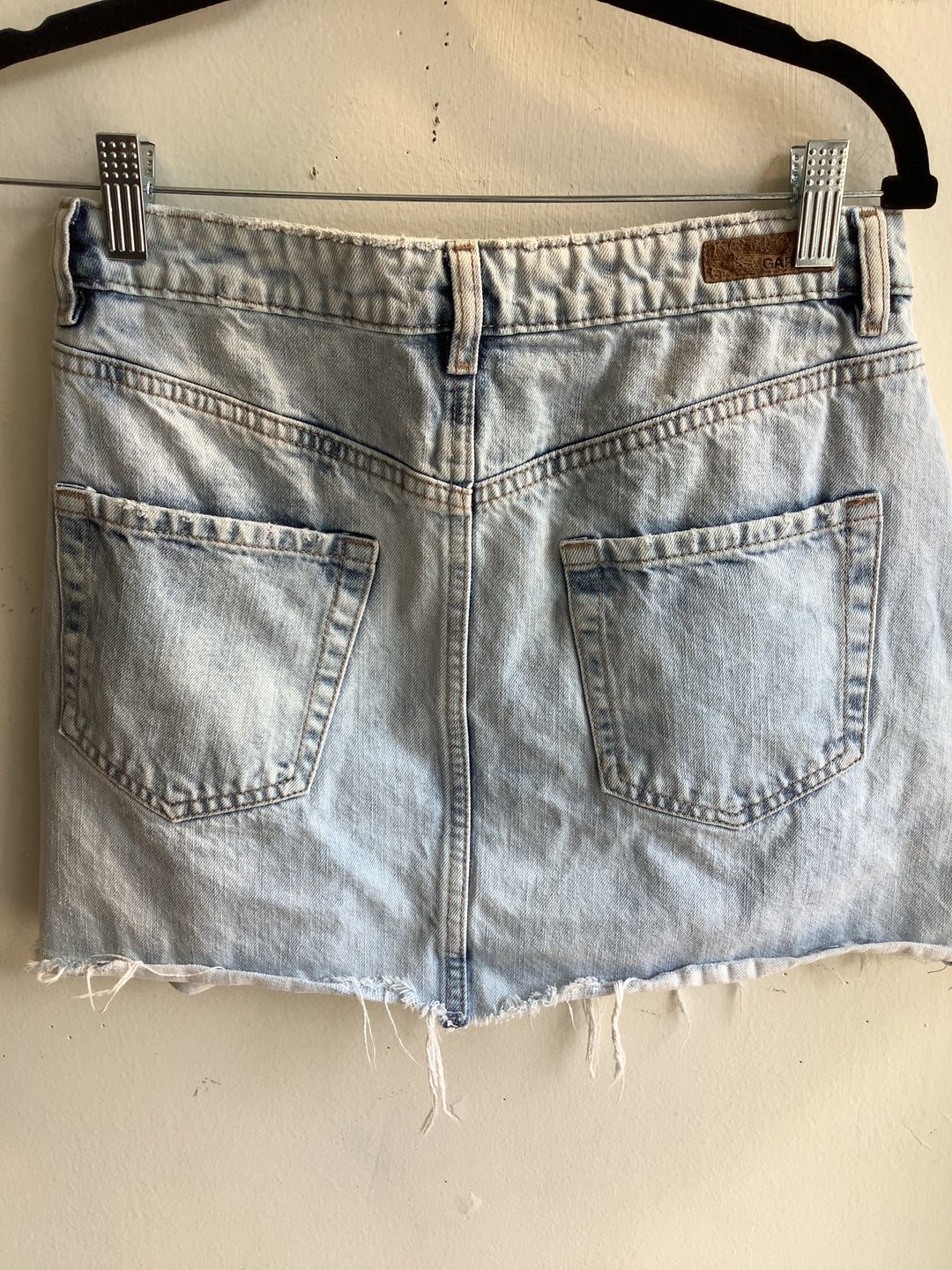 Distressed Denim Mini Skirt