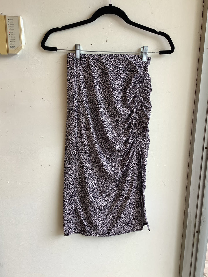 Floral Ruched Midi Skirt