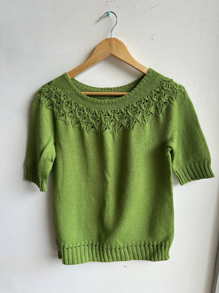 Debbie Svensson Hand Knit Green Laia Wool Blend Top