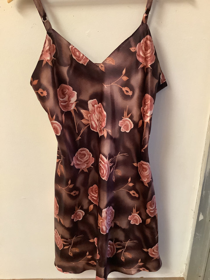 Vintage Rosy Mocha Satin Slip Dress