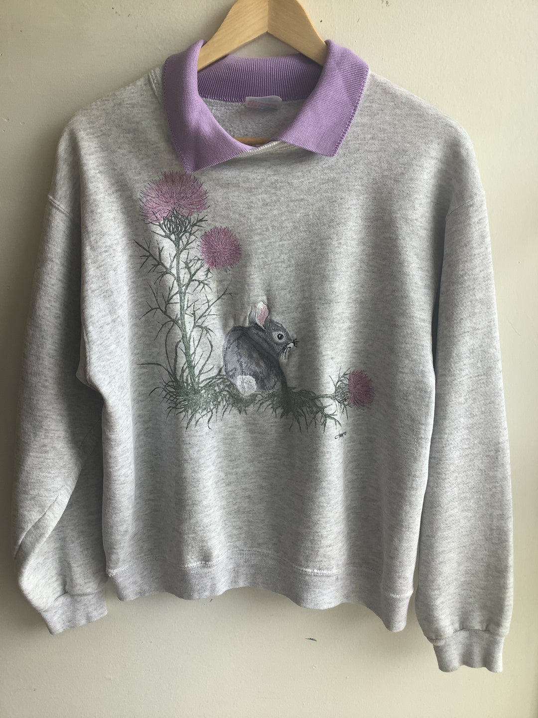 Vintage 90s Hanes Nature Graphic Collard Sweatshirt