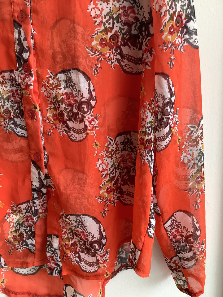 Candy Couture Floral + Skull Shirt