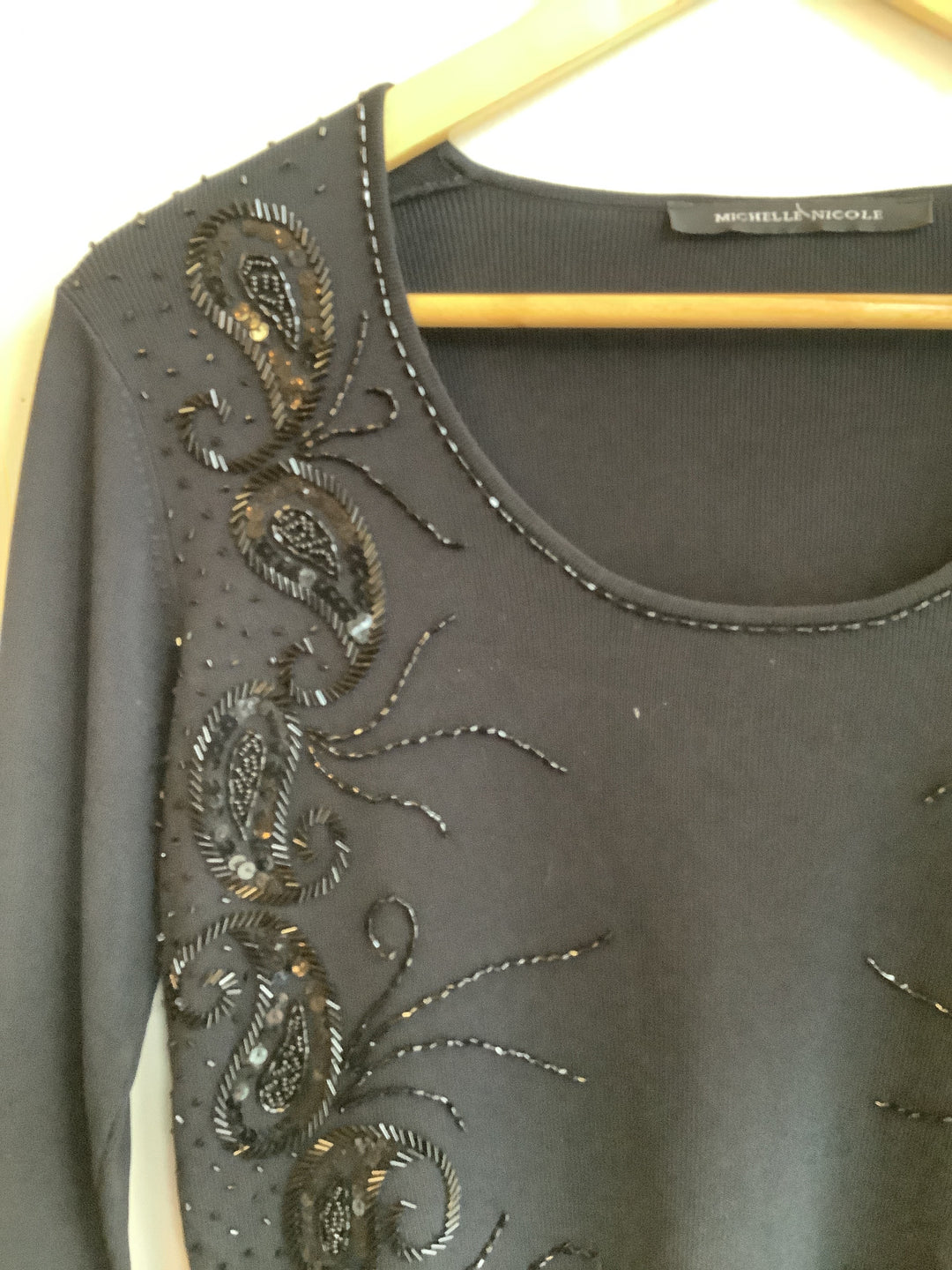 Vintage Beaded Evening L/S Top