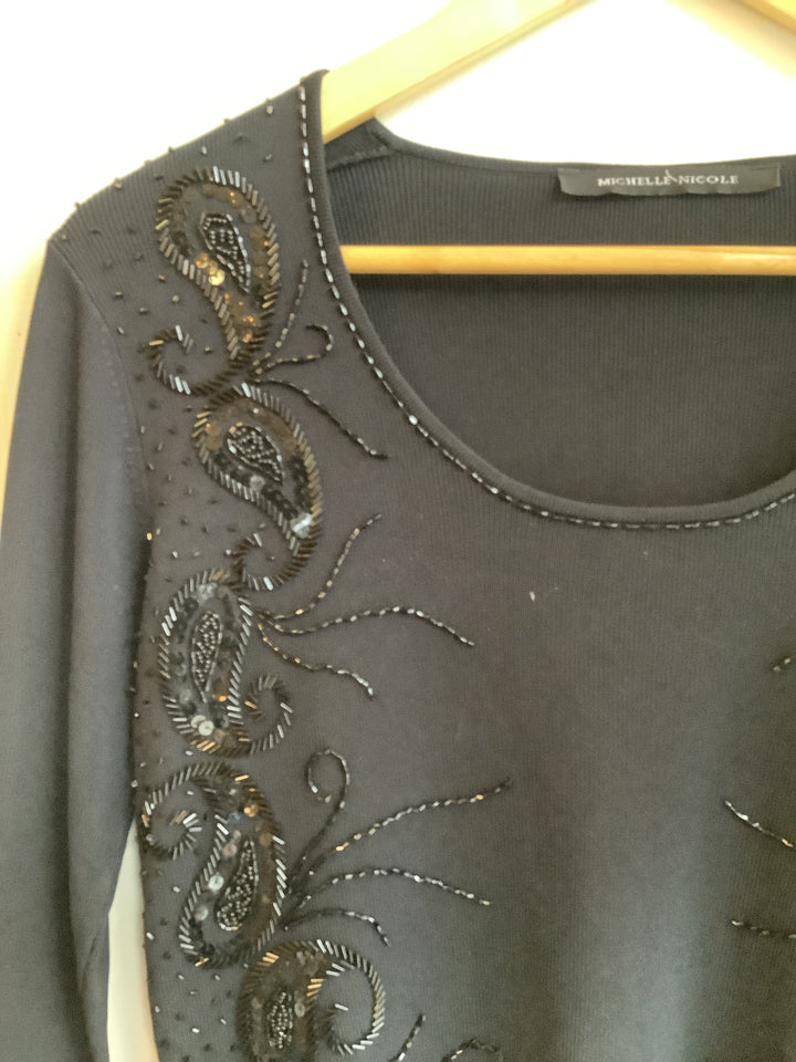 Vintage Beaded Evening L/S Top