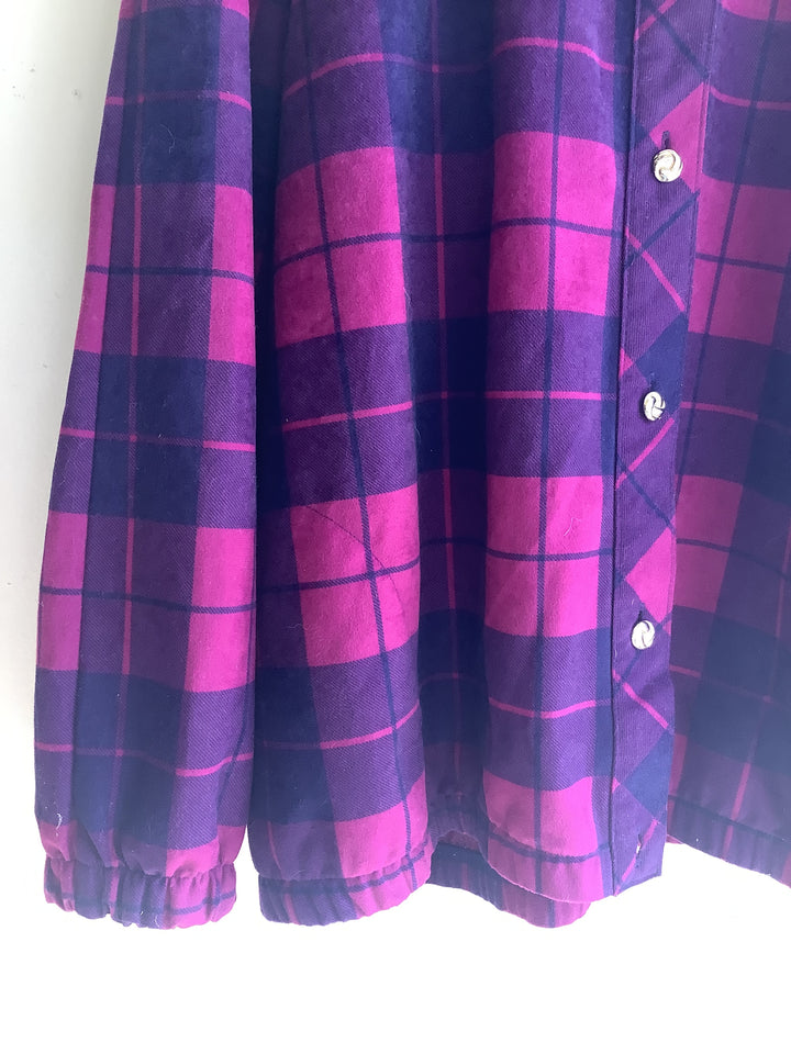 Vintage Fuchsia Plaid Jacket- Made in Canada