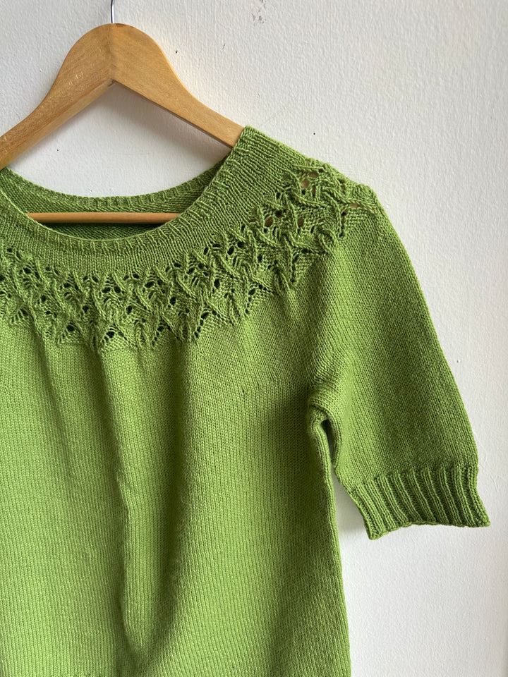 Debbie Svensson Hand Knit Green Laia Wool Blend Top
