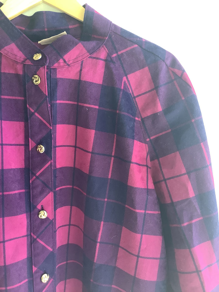 Vintage Fuchsia Plaid Jacket- Made in Canada