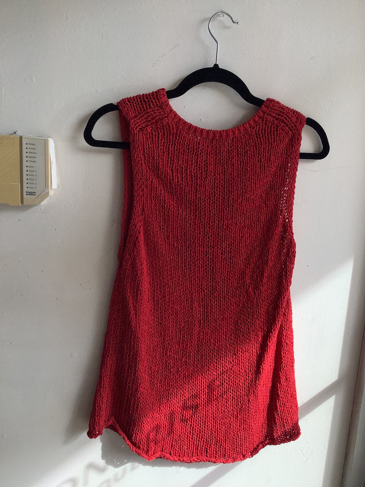 Dex Red Open Knit Tank