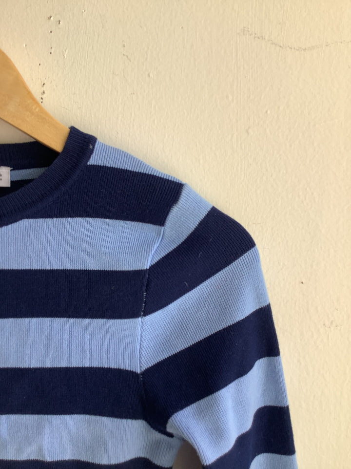 Zara Candy Stripe Knit Crop Sweater