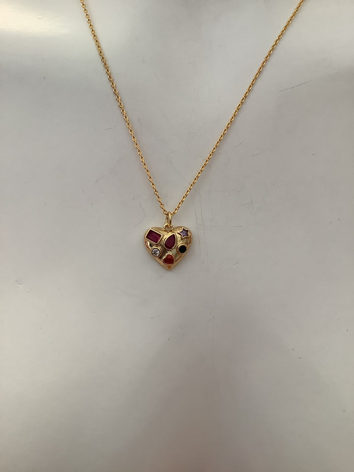 Standout Boutique Heart Gemstone Necklace
