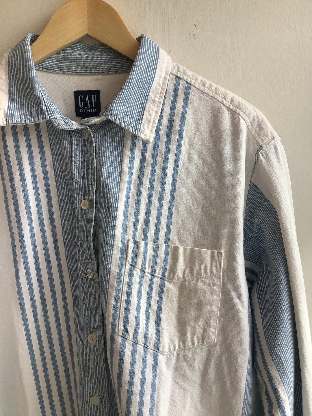 Vintage Gap Denim Striped Button-Up