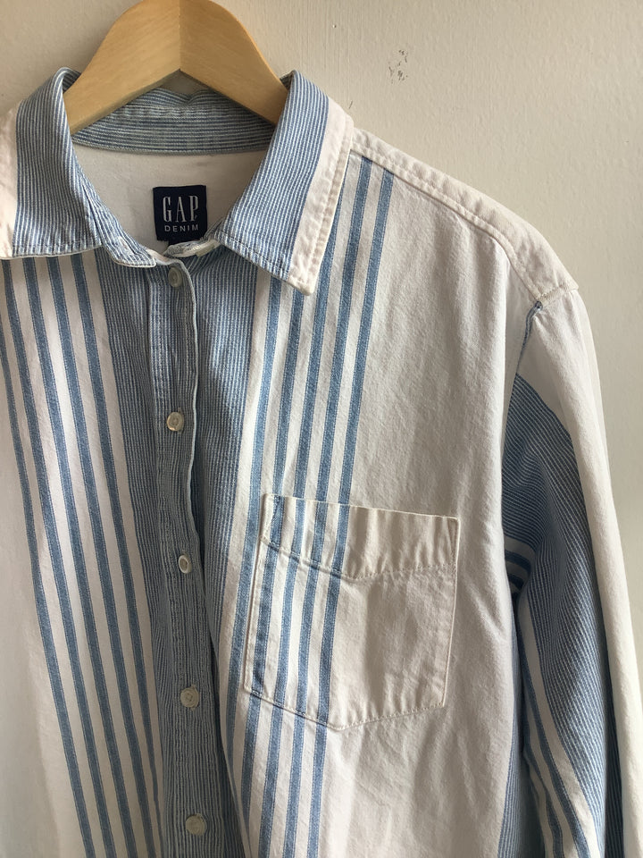 Vintage Gap Denim Striped Button-Up