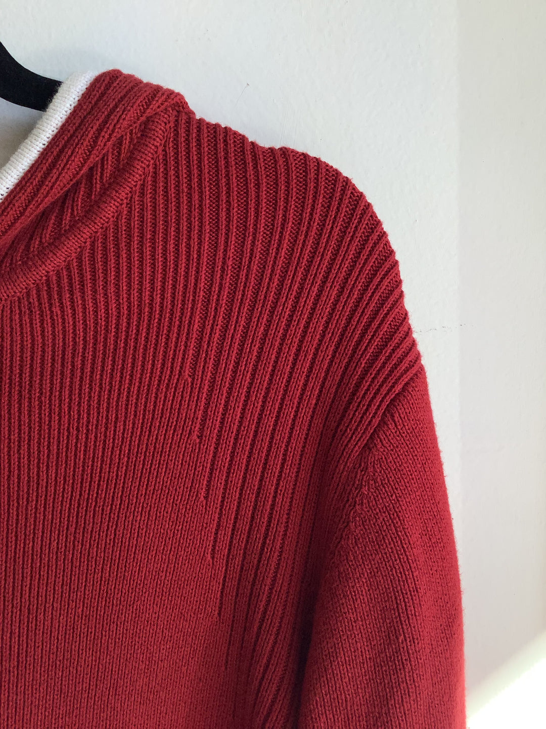 Red Cotton Zip Up Hoodie