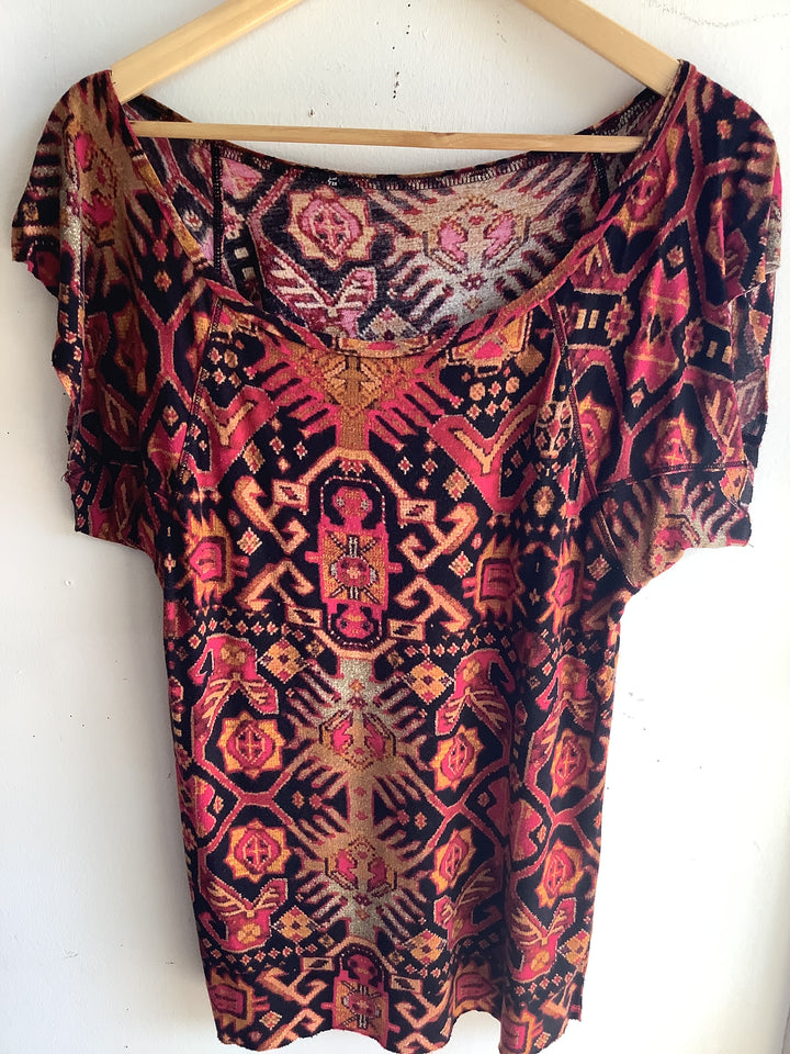 Boho Geometric Print Top