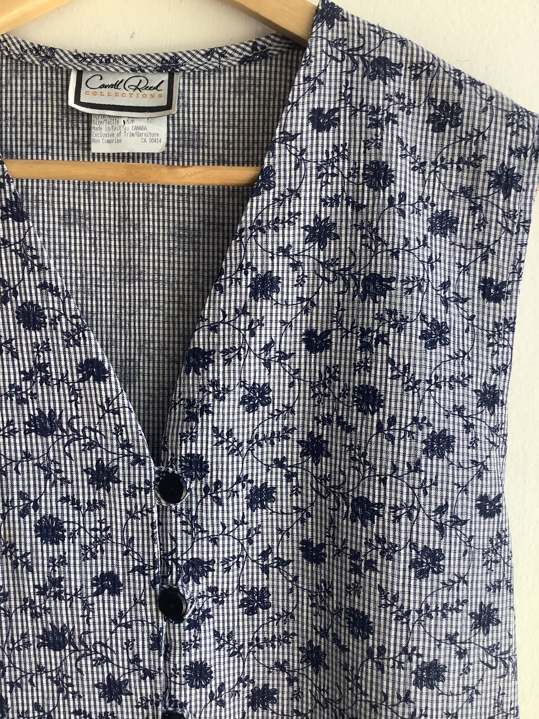 Vintage Midnight Meadow Button Up Vest