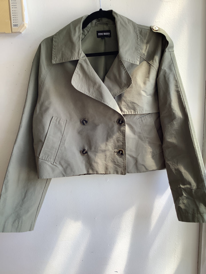 Steve Madden Cropped Utility Trench Jacket