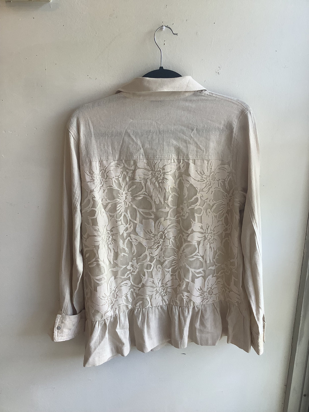 Coastal Bloom Linen Button-Up Top