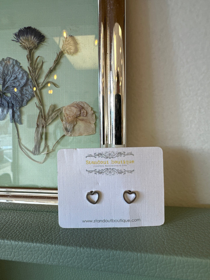 Standout Boutique Heart Sterling Silver Studs