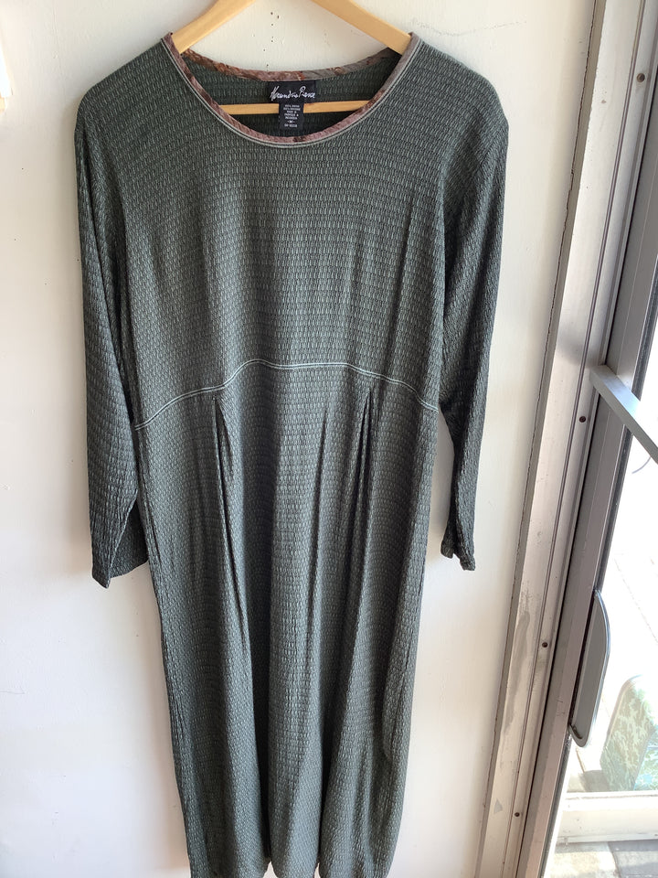 Alexandra Pierre Textured Rayon Midi Dress