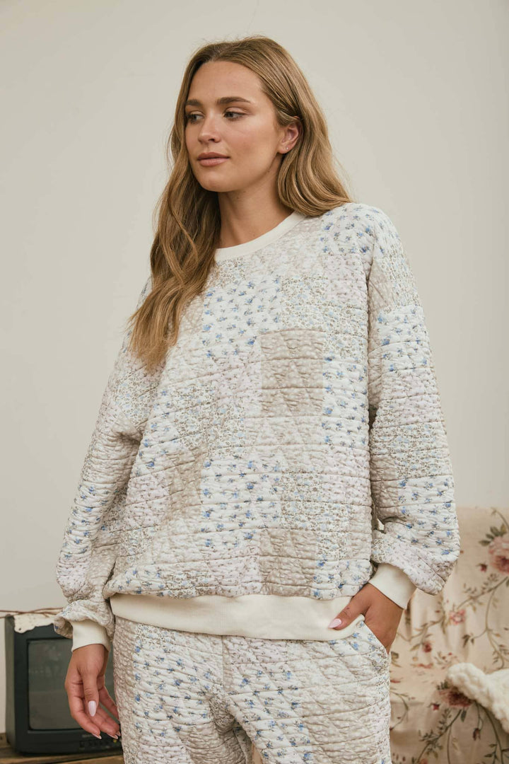 Floral Patchwork Quilted Pants