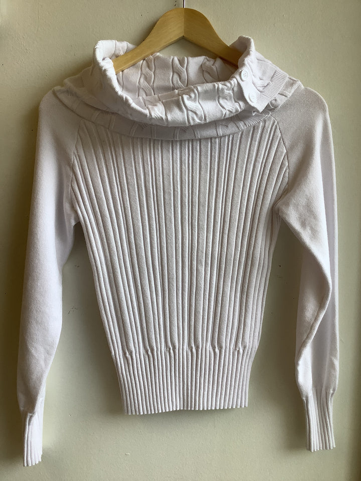 Y2K Ribbed Cowl Neck Sweater