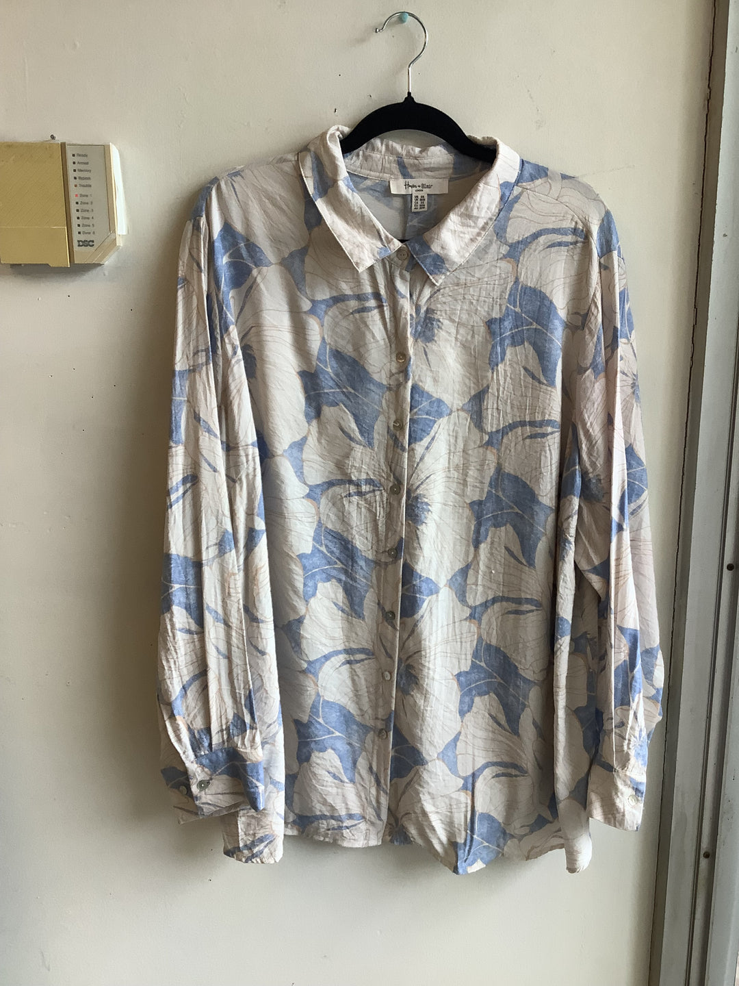 Blue Poppy Button Up
