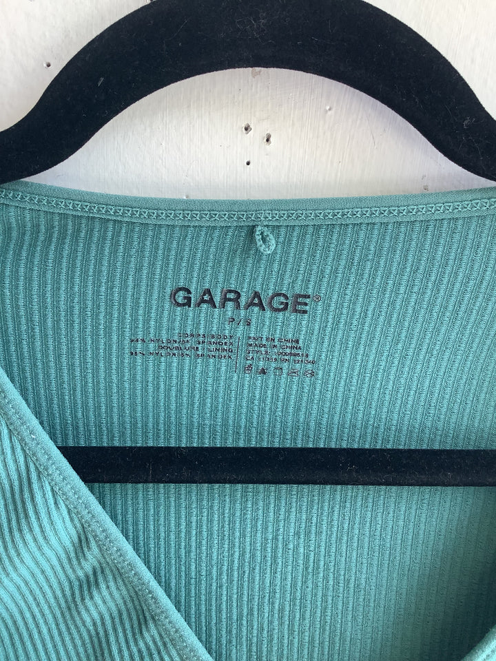 Garage Sage Green Ribbed Long Sleeve