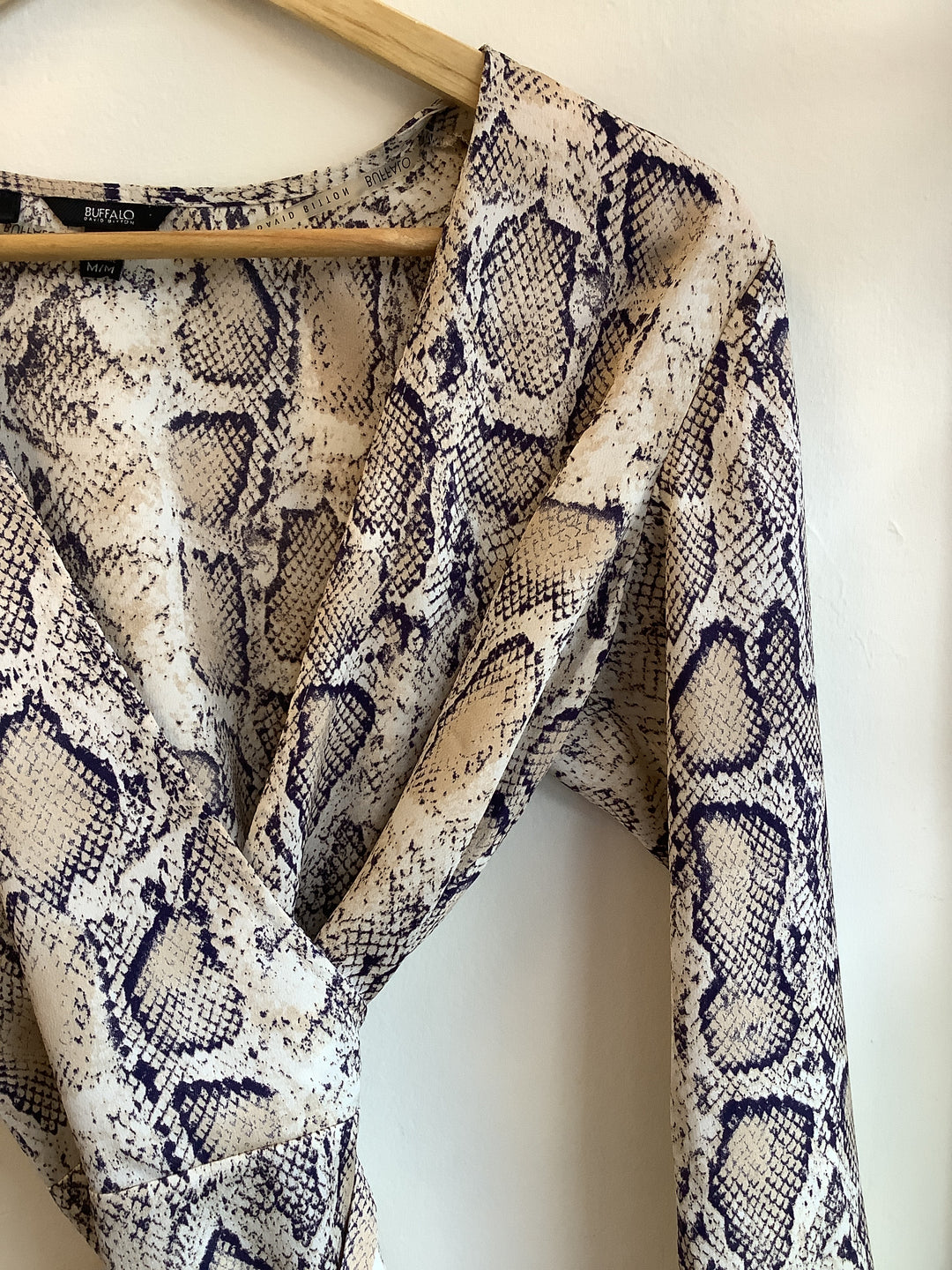 Vintage Silky Snakeskin Wrap Top