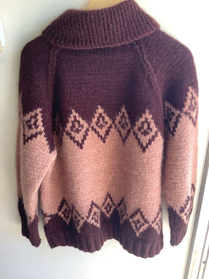 Handmade Vintage Wool Blend Zip Cardigan