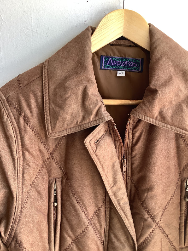 Vintage Apropos Brown Quilted Utility Jacket