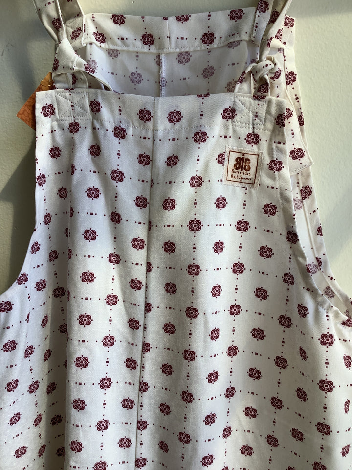 Butterflies in Ballgowns Retro Geometric Floral Short Overalls
