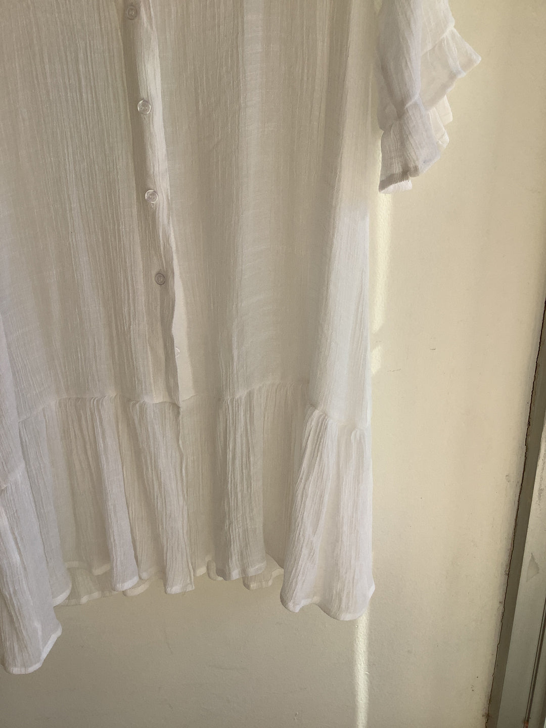 Vintage Inspired White Button Down Dress