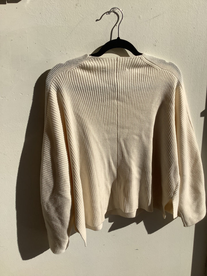 Cream Ribbed Sweater
