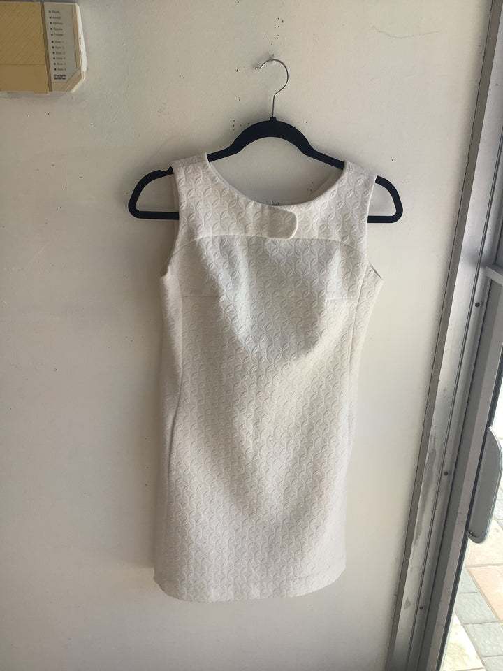 Vintage Ivory Textured Mod Shift Dress
