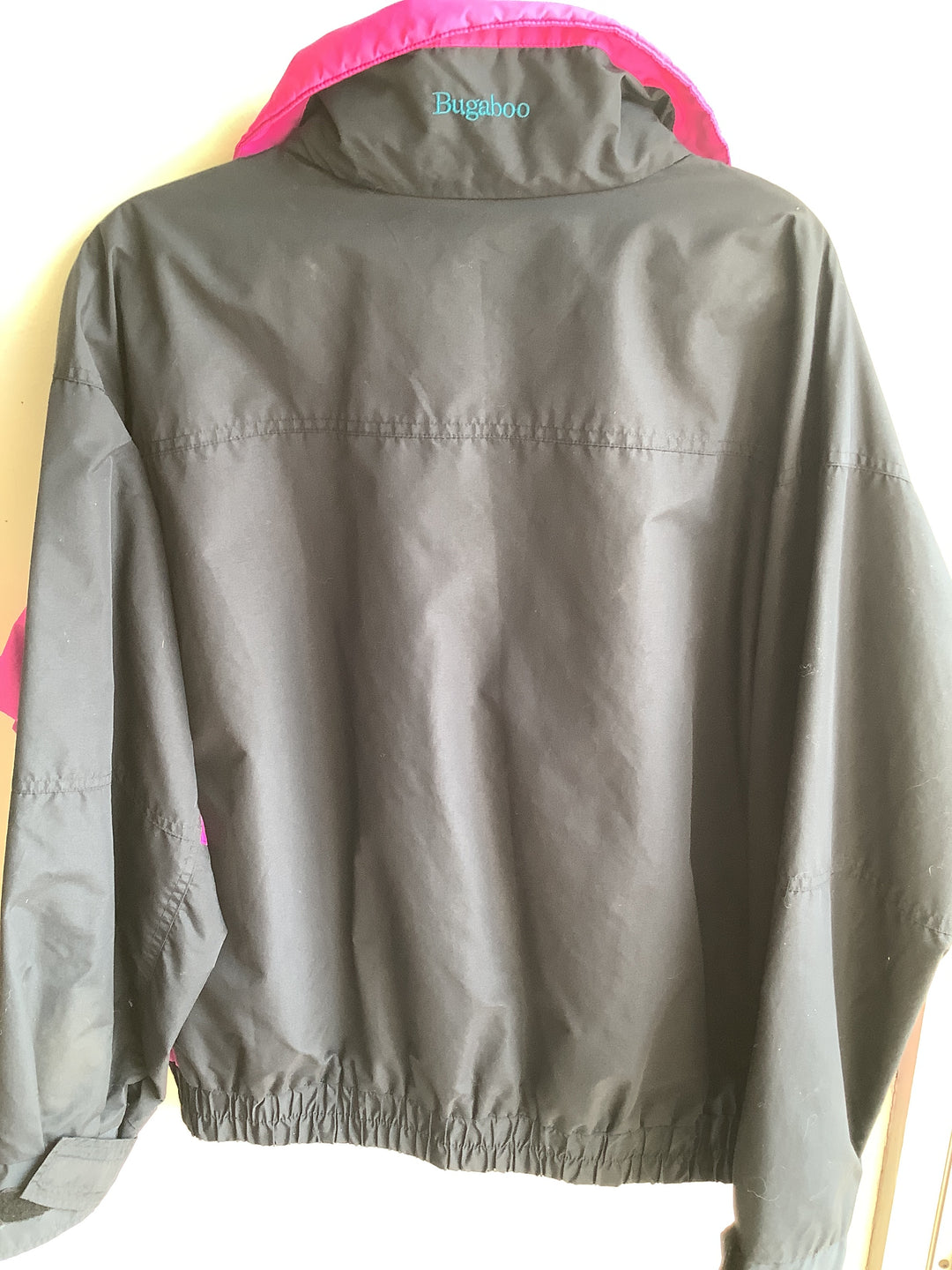 Vintage Columbia Black + Hot Pink Windbreaker Jacket