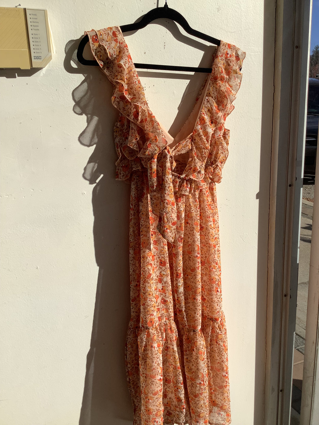 Autumn Floral Ruffle Maxi Dress