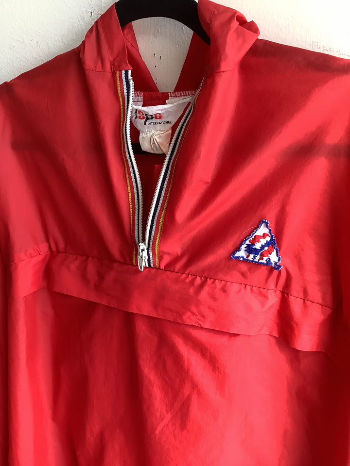 Vintage ISPO International Red 1/2 Zip Windbreaker
