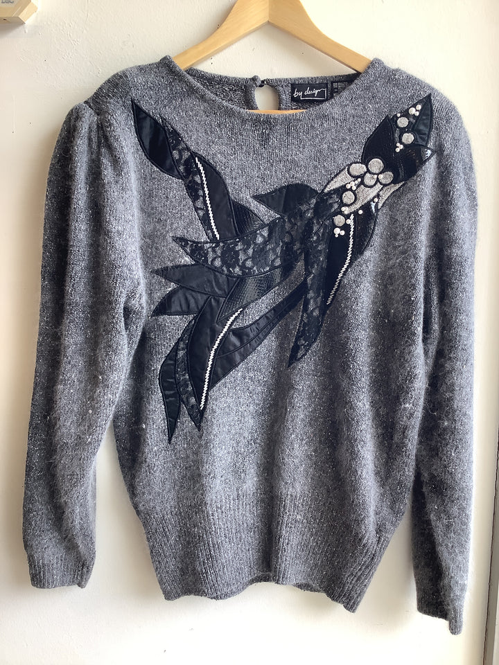 Vintage By Design Embellished Angora Silk Sweater