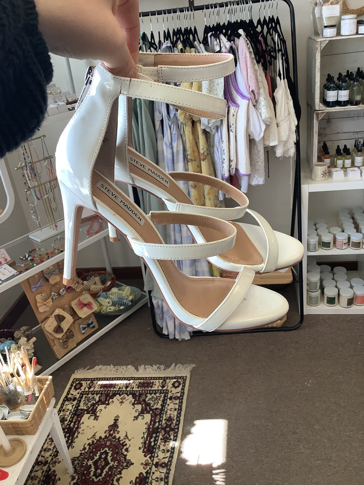 Steve Madden White Strappy Heals