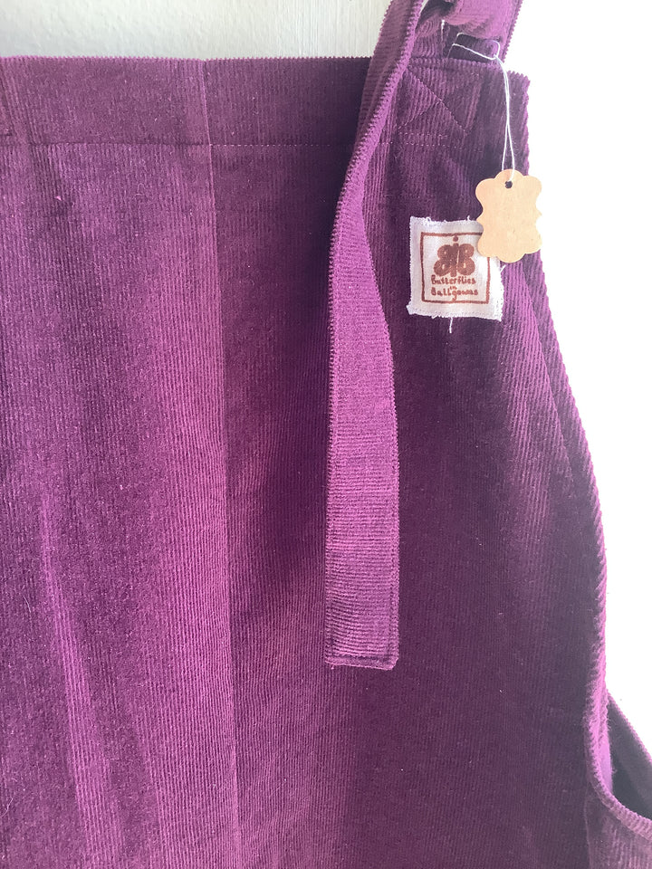 Plum Cord Bib Dress - Butterflies in Ballgowns