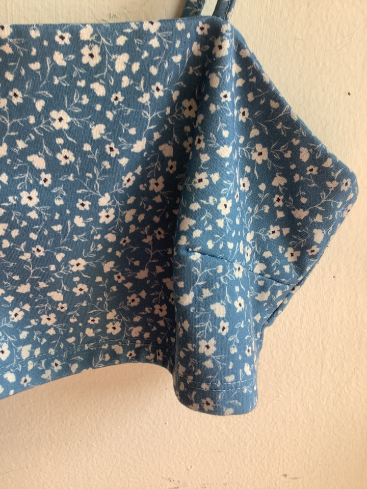 Blue Ditsy Floral Cropped Cami