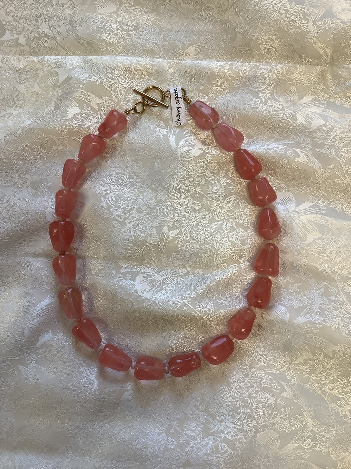Wild Honey Cherry agate Necklace