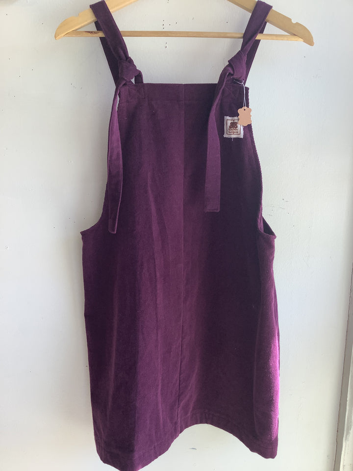 Plum Cord Bib Dress - Butterflies in Ballgowns