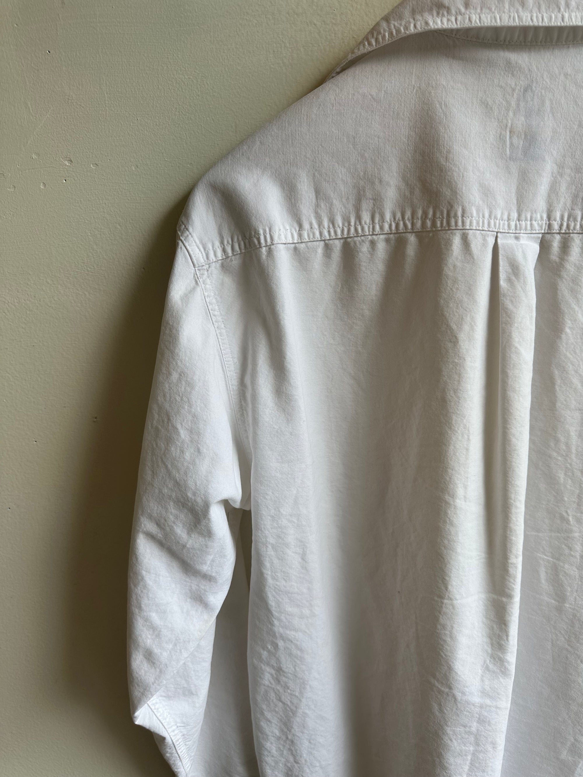 Vintage Classic Cotton Button-Up – Bright White | Size Small