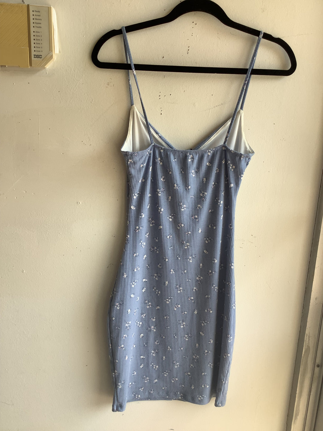 Blue Floral Ruched Mini Dress