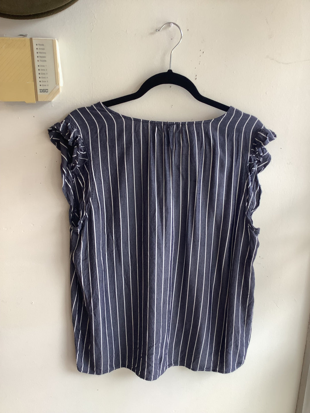 Coastal Stripe Ruffle Blouse