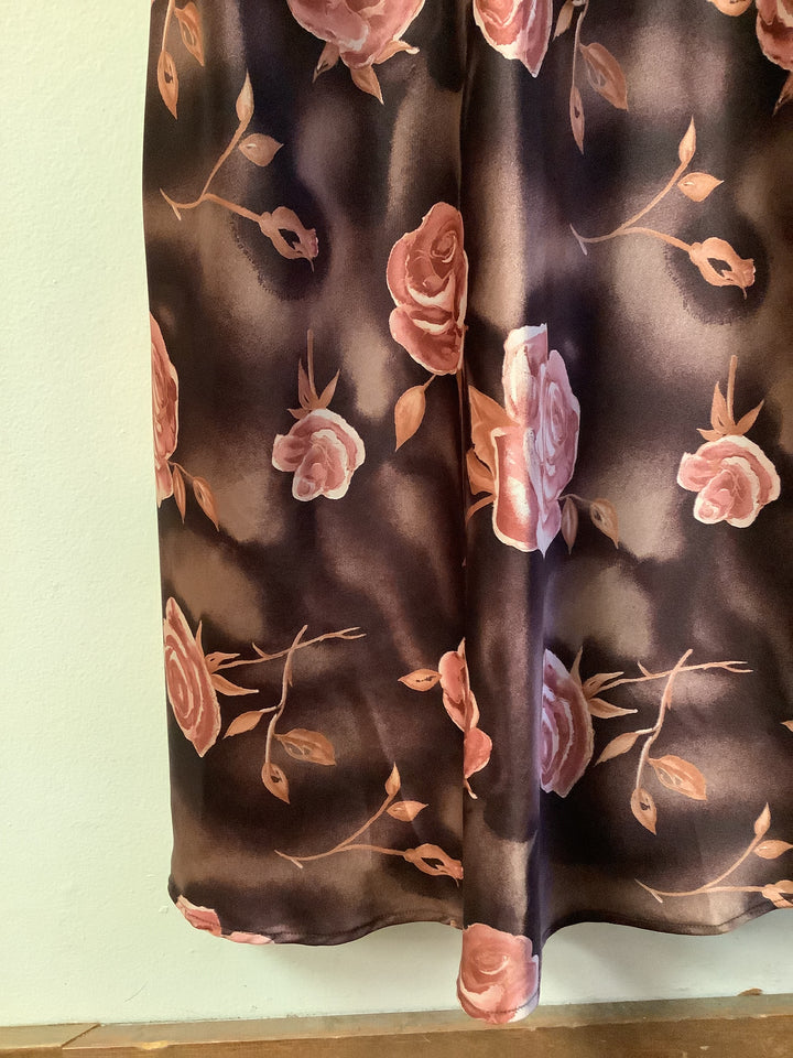 Vintage Rosy Mocha Satin Slip Dress