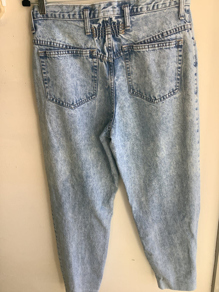 Vintage Brass Acid Wash Mom Jeans