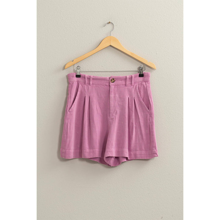 Mineral Washed Linen Shorts