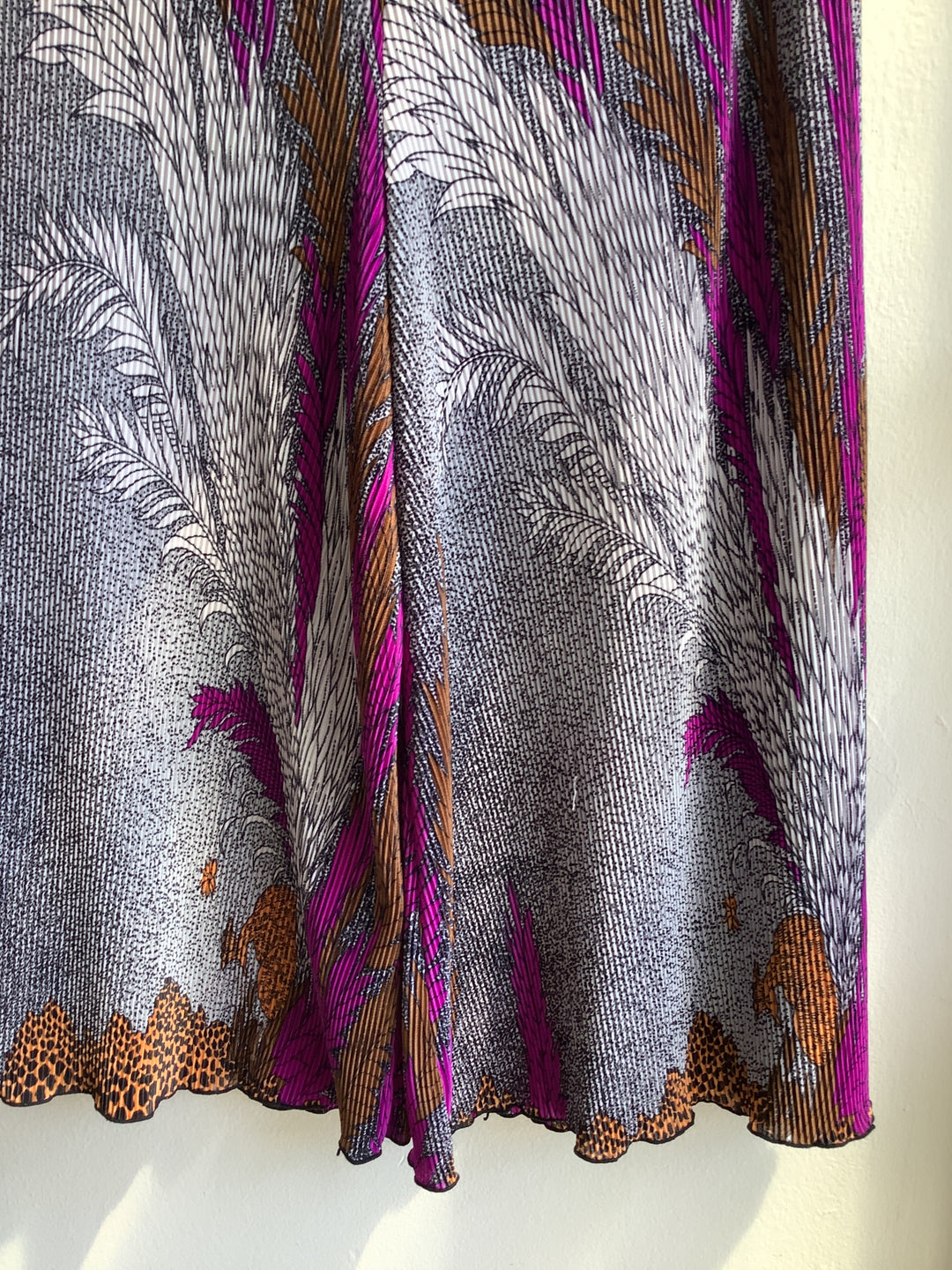 Vintage Feather Print Culottes